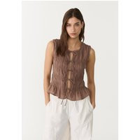 Gerafftes Top mit Schnürbändern - Hemden & Blusen für Damen | Stradivarius Deutschland | Stradivarius DE