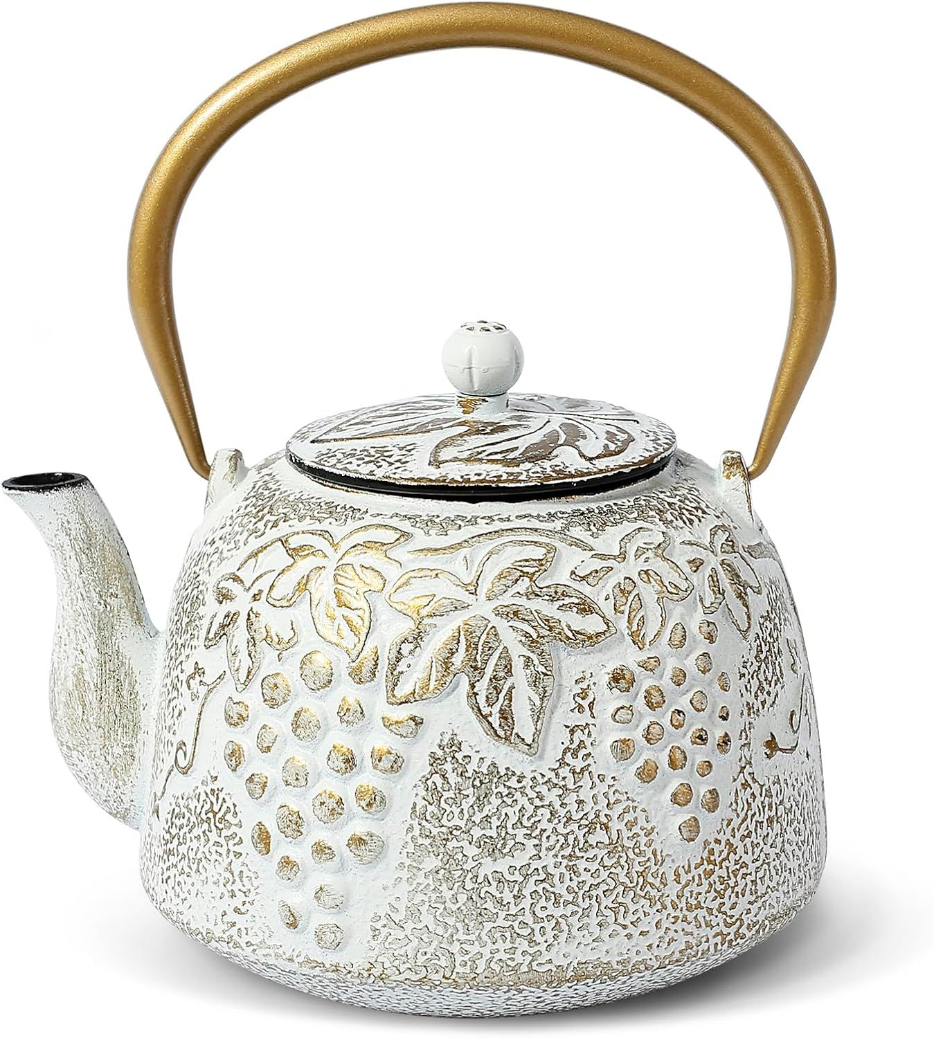 White Grape Cast Iron Teapot(40oz/1200ml), Japanese Tetsubin Cast Iron Teapot Tea Kettle, Natural... | Amazon (US)
