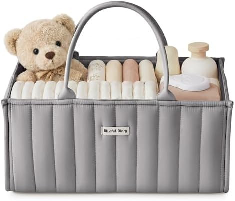 Blissful Diary Baby Diaper Caddy Organizer, Stylish Storage Basket for Newborn Essentials and Dia... | Amazon (US)