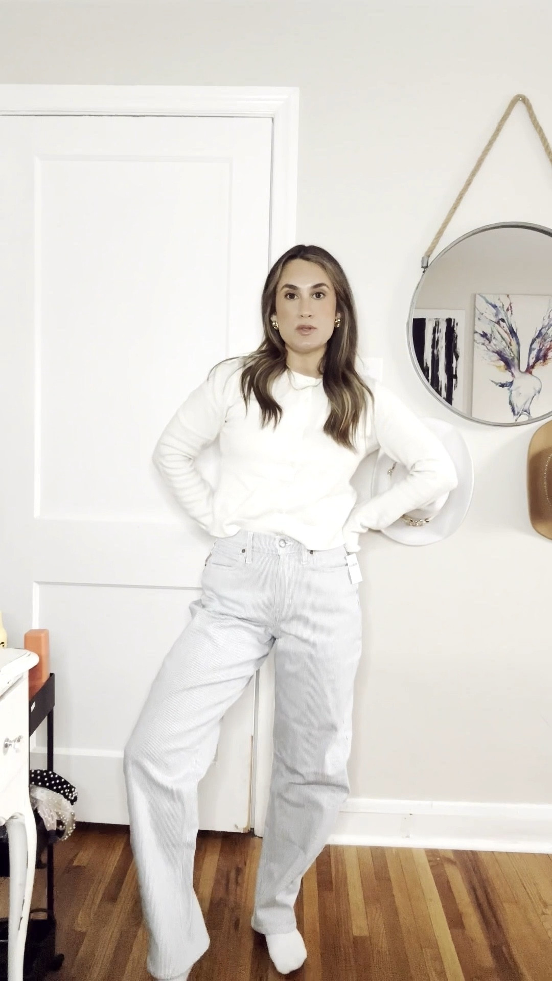 Is it spring yet? 🌸 Old Navy work jeans that are giving spring vibes and comfort. 

#LTKootd #LTKSaleAlert #LTKSeasonal