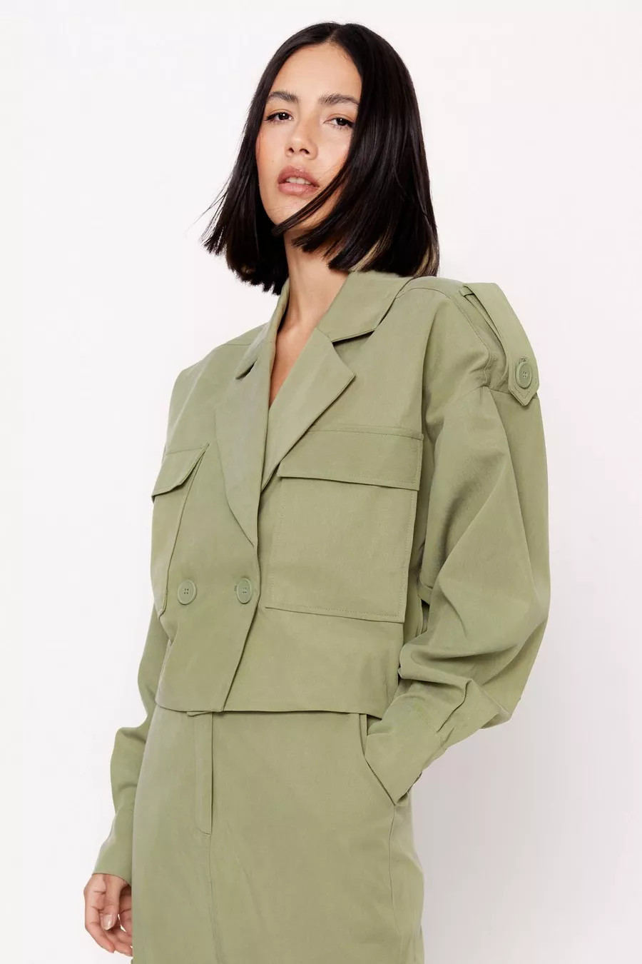 Blazer cargo en twill premium | Nasty Gal FR