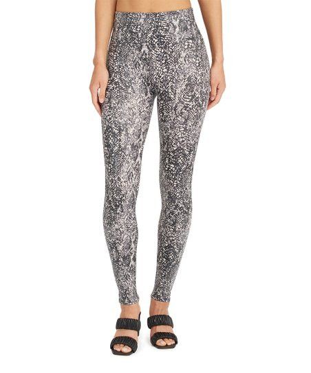 Faux Leather Snake Shine Leggings - Gray | Zulily