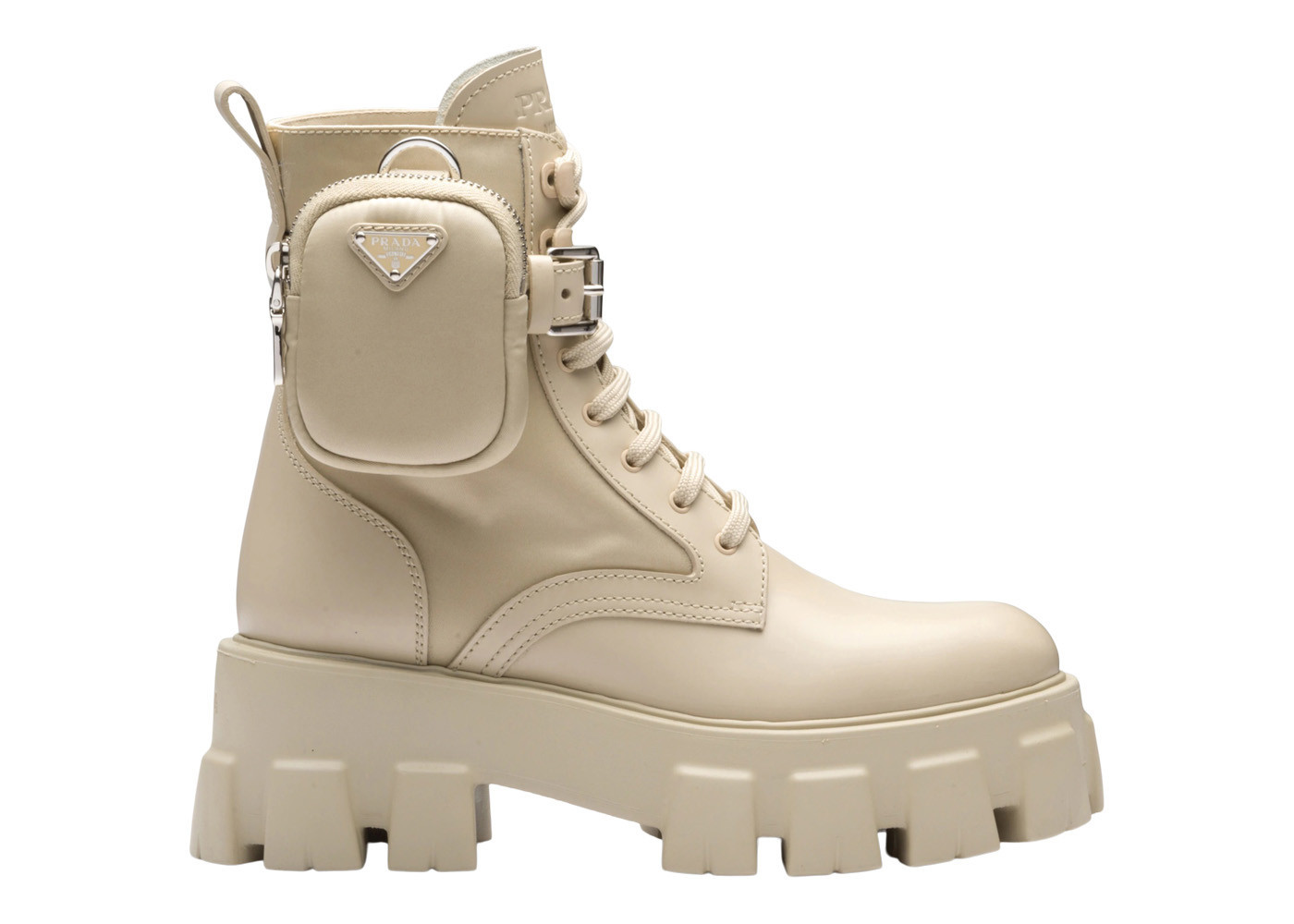 Women's Prada Monolith 55mm Pouch Ankle Boots Leather Sneakers in Desert Beige | StockX