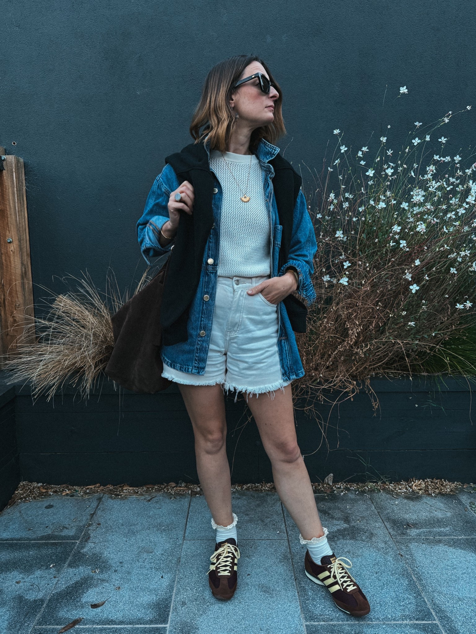Denim shorts - Denim shorts bought preloved. Wearing my usual size 8
Knitted tee - Assembly Label. wearing my usual size 8
Sweater - Cotton On. Wearing an XS
Denim Shacket - Ceres life. Wearing an xs
Sneakers - Adidas. Sized up 1/2 size 

#LTKnewzealand #LTKautumn #LTKaustralia