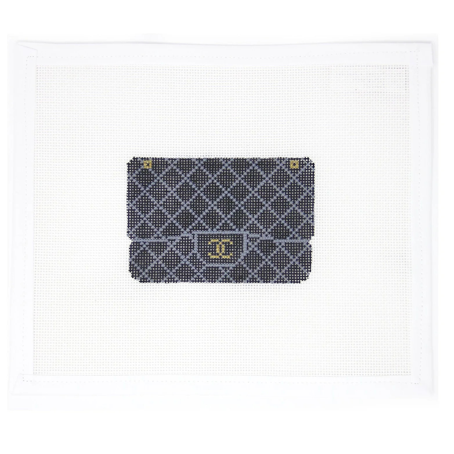 Quilted Black Purse | Greystone Needlepoint