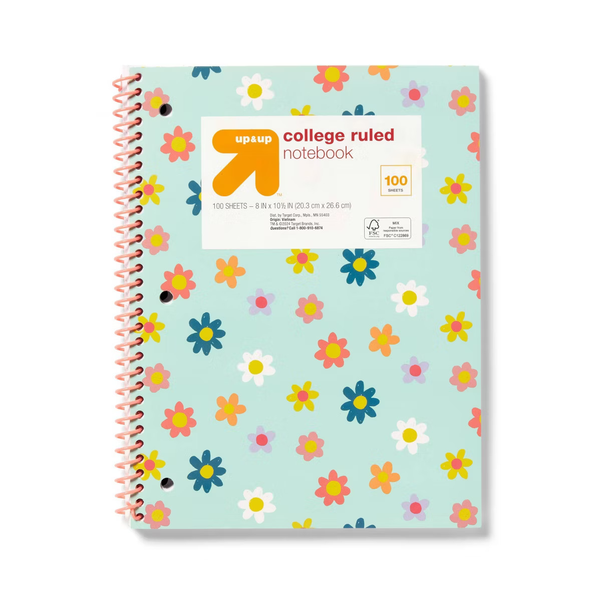 100ct College Ruled Compbook Flower - up&up™ | Target