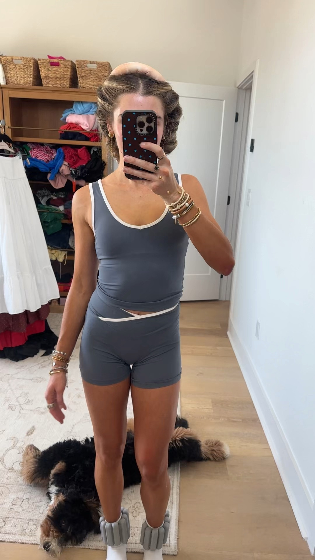 Amazon workout set TIFIYA Women's Yoga Set Sports Bra/Tank Top High-Waisted Shorts/Pants 2-Piece Workout Sets for Women.

My workout and workout gear for my daily workout. I take pilates classes from @lexfish on Instagram she has a whole online platform and membership! Most of my pilates gear and tools are from Bala. Bala use code SLOANE15. 
#workoutgear #workoutwear #pilates #ootd #outfit #athleticwear #athleticoutfit #bikershorts #sportsbra #pilatesoutfit #athleisure #bala #pilatesworkout #pilateslovers #pilatestiktok #balabangles

#LTKfitnessgoals #LTKootd #LTKActive