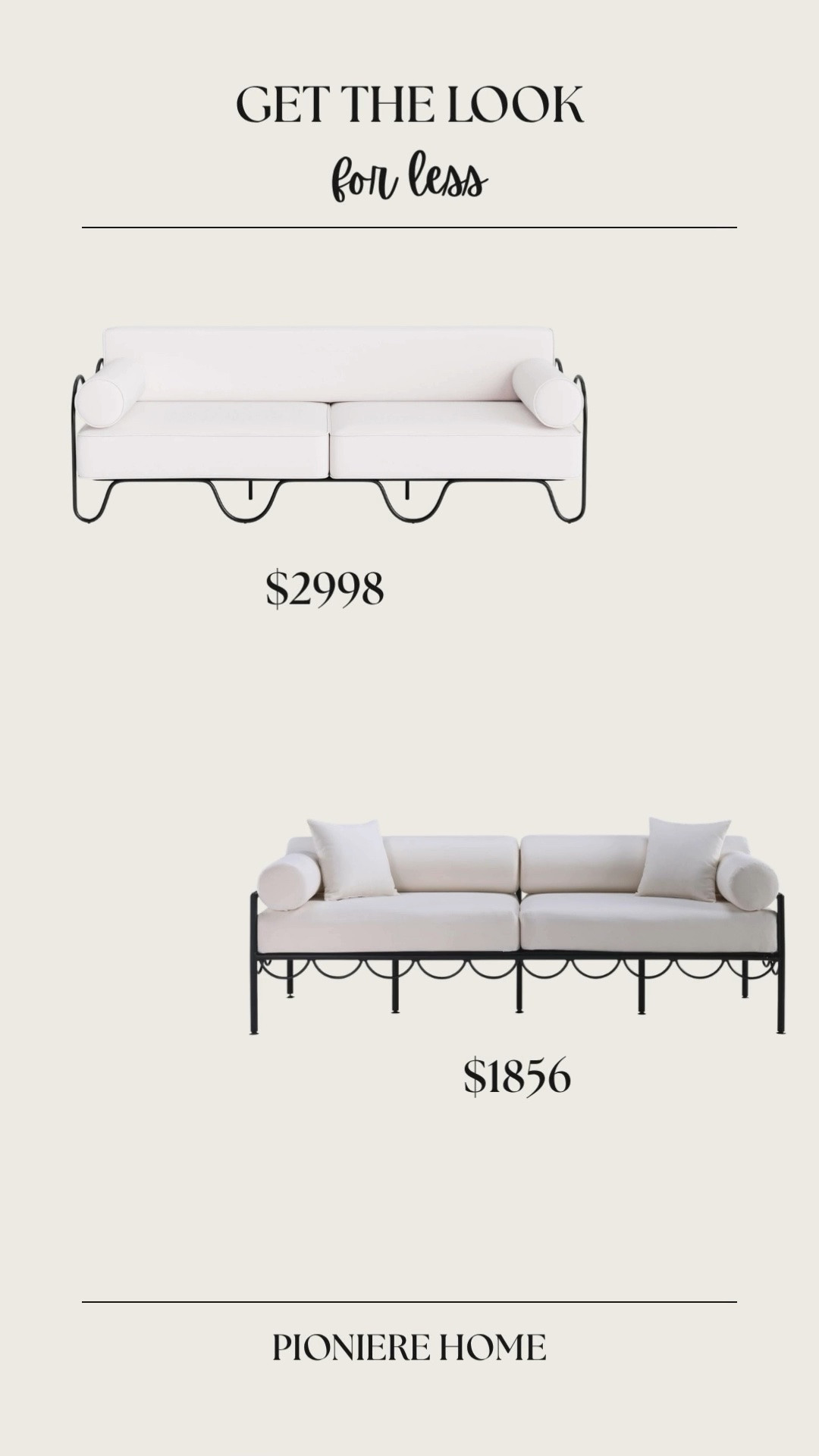 Get the look for less outdoor sofa. Black iron outdoor sofa, modern sofa, black and white, Lulu & Georgia dupe, designer look for less #furnituredupe

#LTKSeasonal #LTKHome #LTKSaleAlert