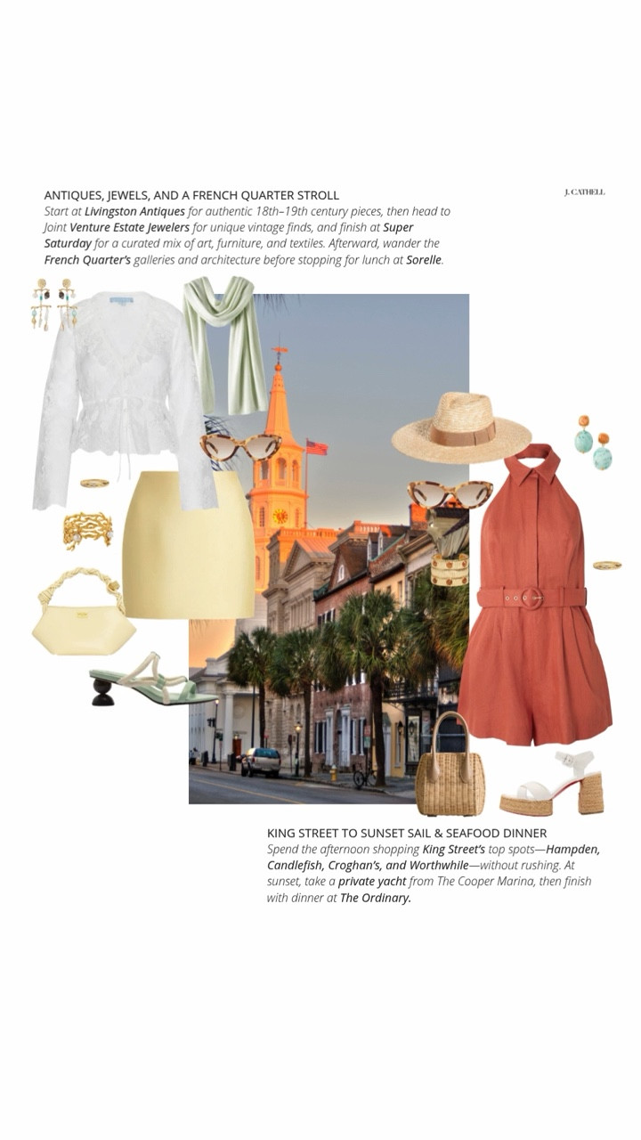 The ultimate Charleston girls trip 🤍🌸

Three nights at The Cooper, waterfront views, sunset yacht charters, the best restaurants in the city, and shopping you’ll be thinking about long after you leave. This is Charleston done the right way—elevated, intentional, and so much fun.

Sharing the looks I’d pack for it all—from daytime exploring to dressed-up dinners and everything in between. Save this for your next trip and tap to shop. ✨#CharlestonSC #GirlsTrip #LuxuryTravel #SouthernStyle #VacationStyle #

#LTKOver40 #LTKTravel #LTKootd