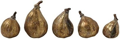 Creative Co-Op Resin Figs with Gold Finish (Set of 5 Pieces) | Amazon (US)