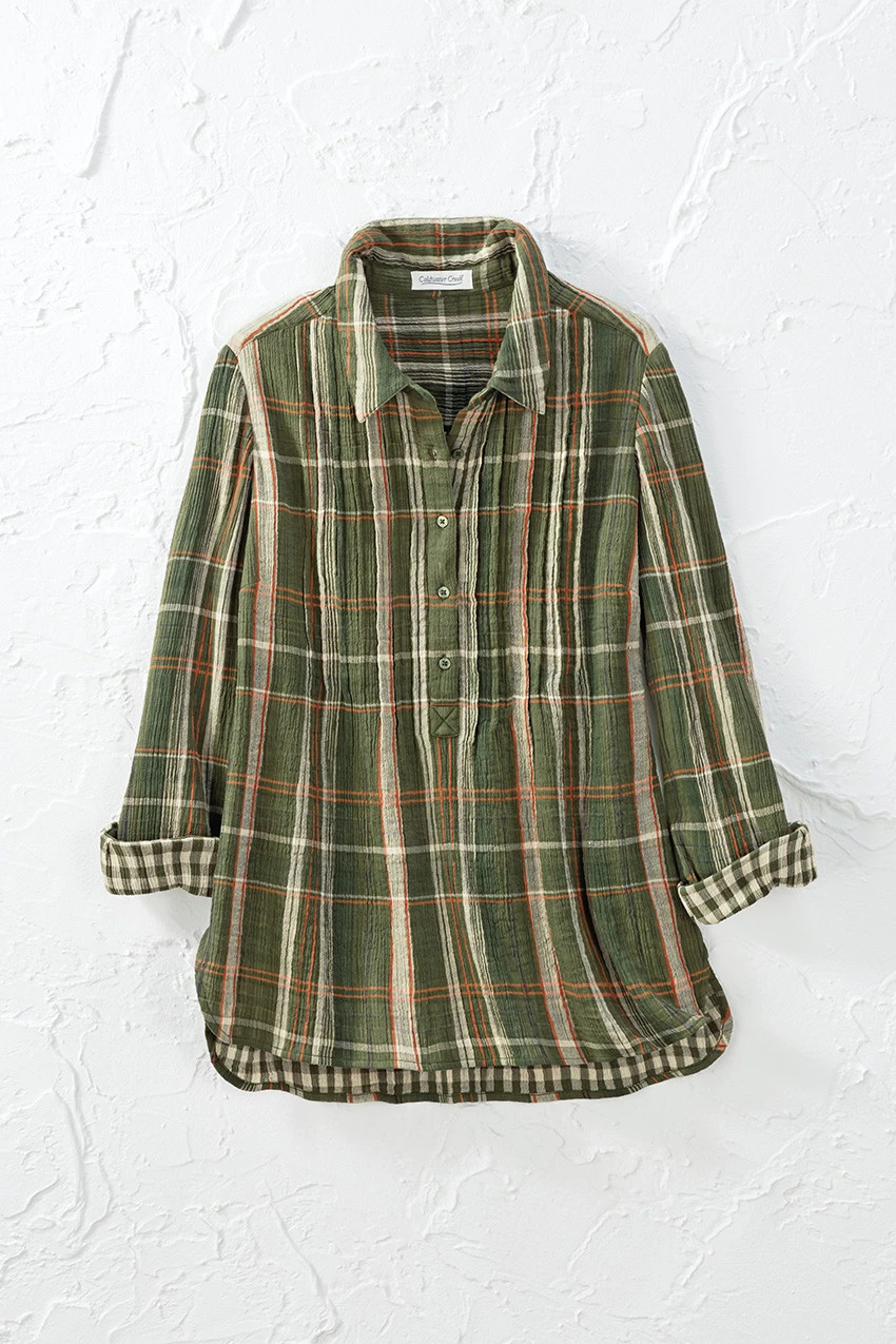 Ripple Creek Plaid Popover | Coldwater Creek