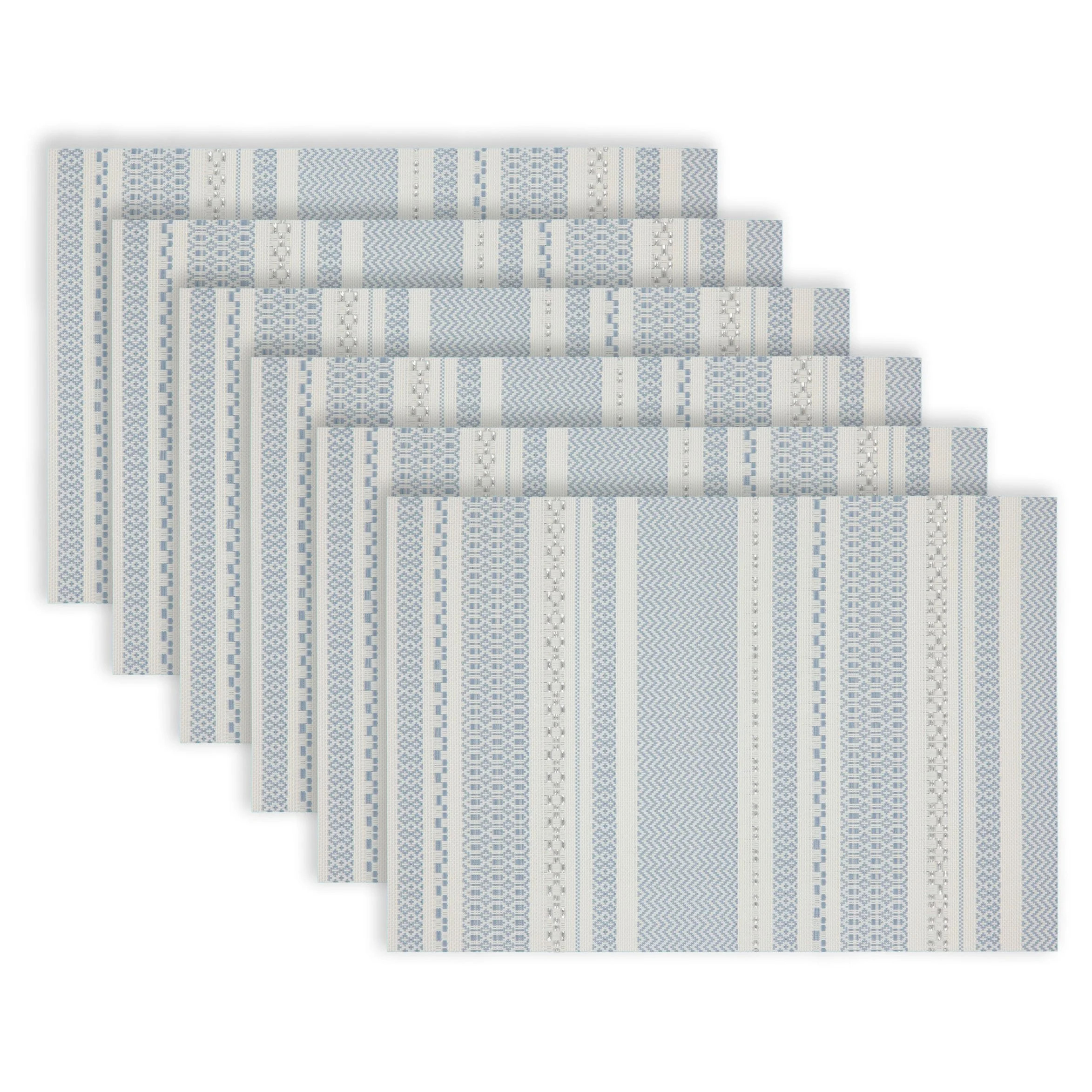 Dainty Home Set Of 6 Placemats, 12x18 in PVC Non-Slip Washable Place Mats, Tear-Resistant Heat-Re... | Walmart (US)