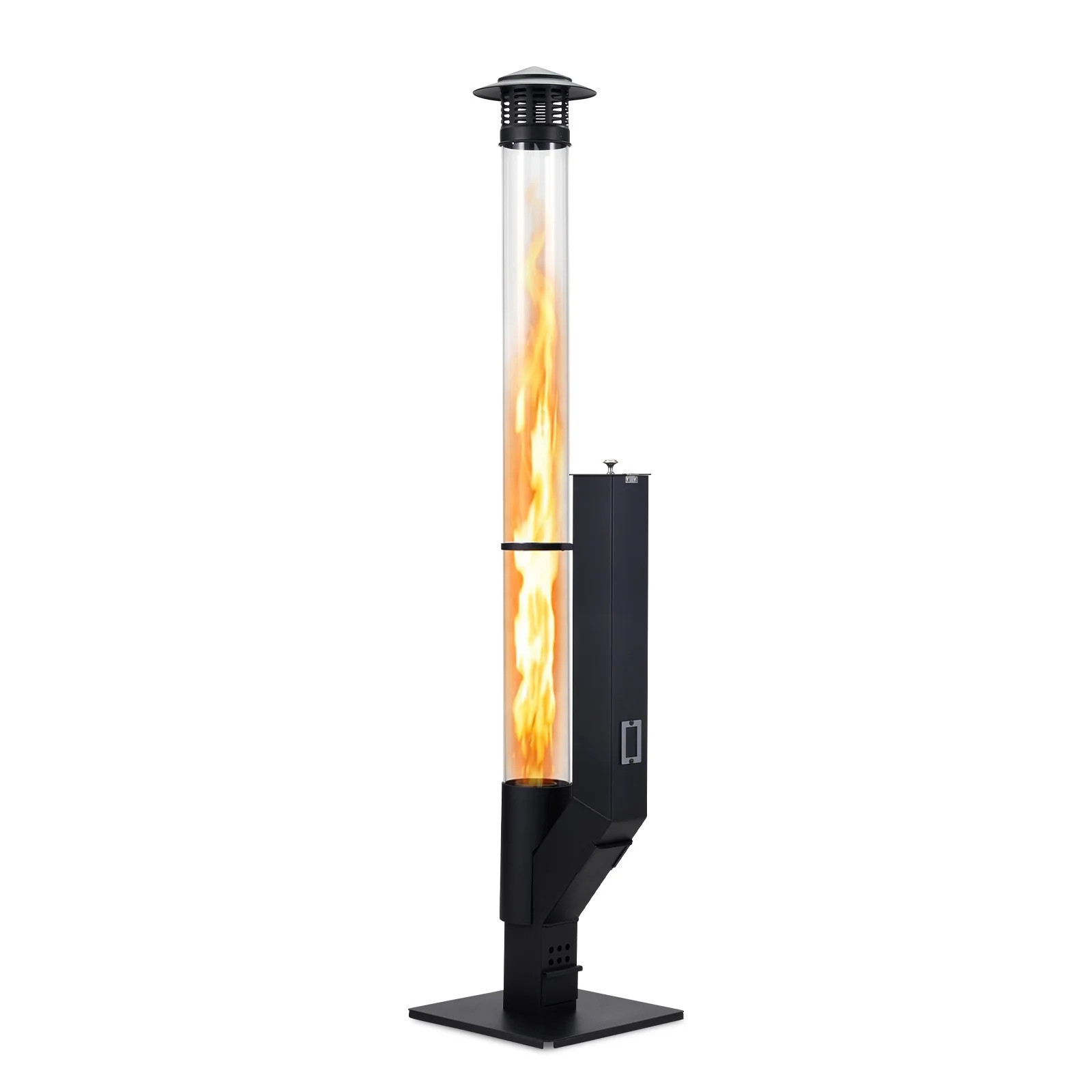 56 Inch Patio Pellet Heater Outdoor Smokeless Wood Pellet Burning Flame | Wayfair North America