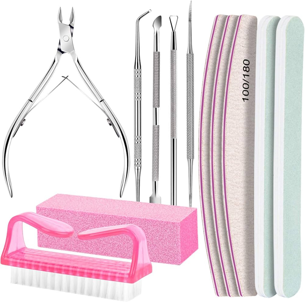 FANDAMEI Nail Care Kit, Nail Files 100/180, Nail Buffer Block, Cuticle Nippers, Cuticle Trimmer, ... | Amazon (US)