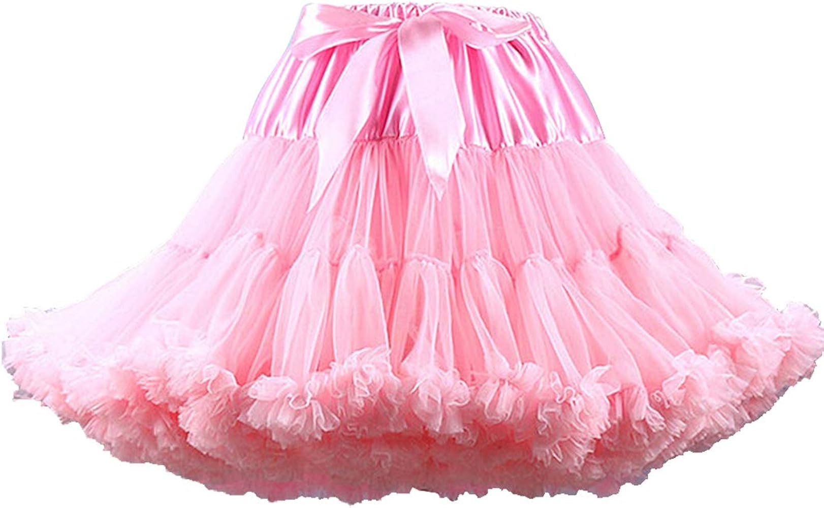 Women's Elastic Waist Chiffon Petticoat Puffy Tutu Tulle Skirt Princess Ballet Dance Pettiskirts ... | Amazon (US)