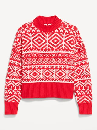 SoSoft Mock-Neck Fair Isle Sweater | Old Navy (US)