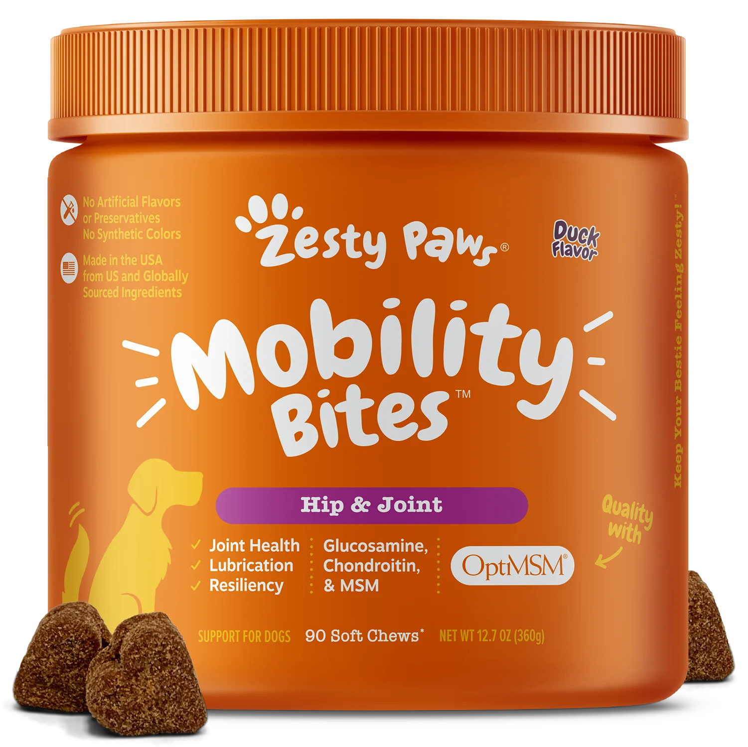 Zesty Paws Hip & Joint Bites for Dogs, Dog Supplement for Hip, Joint & Mobility, Duck Flavor, 90c... | Walmart (US)