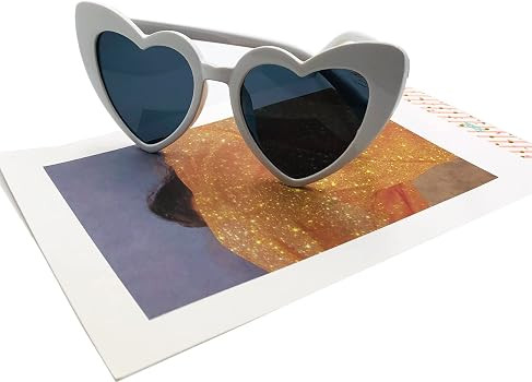 VideMundi Heart Shaped Sunglasses for Women,Vintage Cat Eye Mod Style Retro Kurt Cobain Glasses | Amazon (US)
