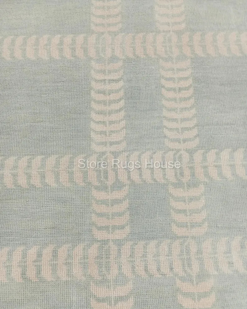 Pastel Oushak Beige and Blue Rug-Fine Quality Hand Knotted Rugs 100% Wool /Natural Vegetable dye/... | Etsy (Global)