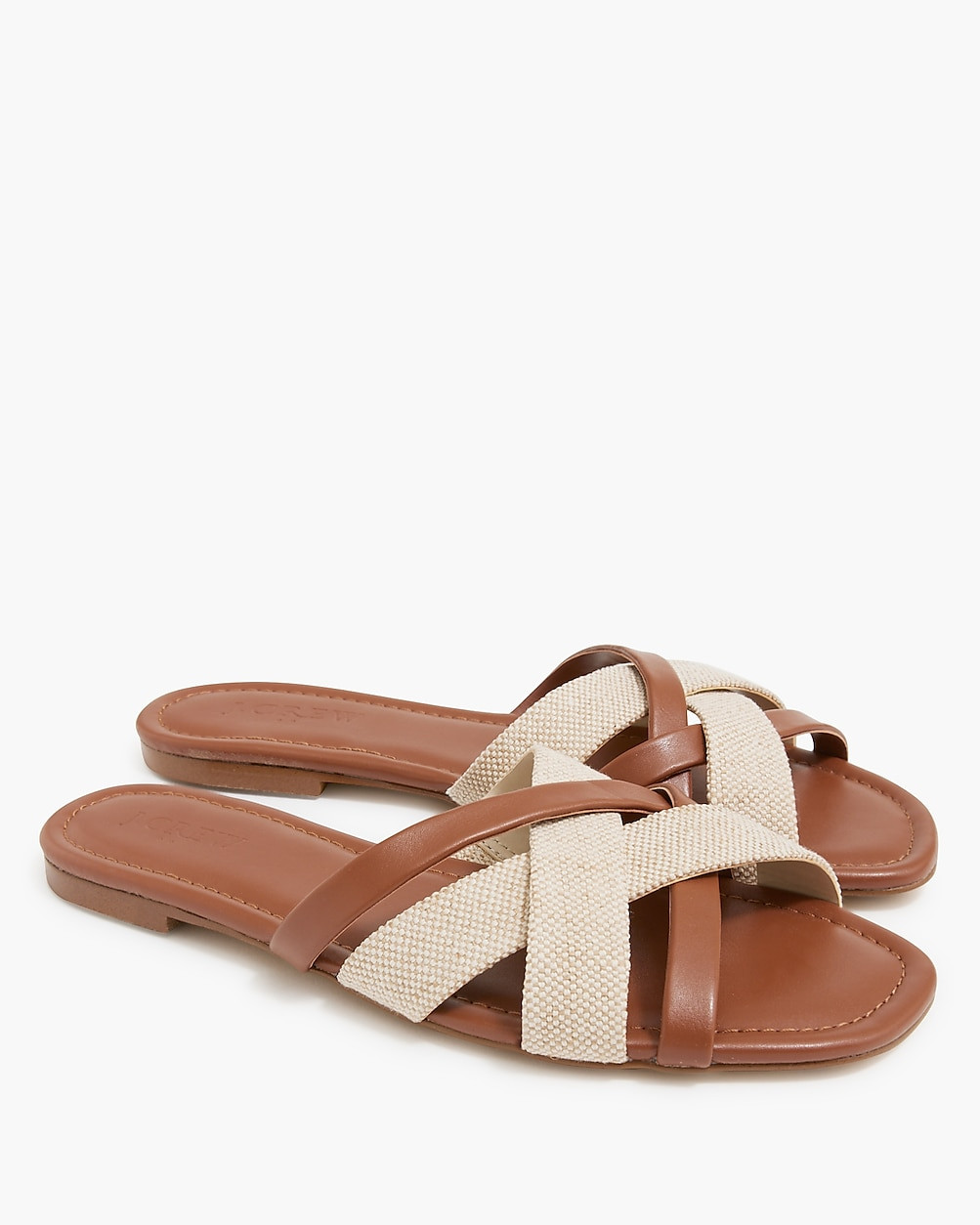 Mixed crisscross slide sandals | J.Crew Factory