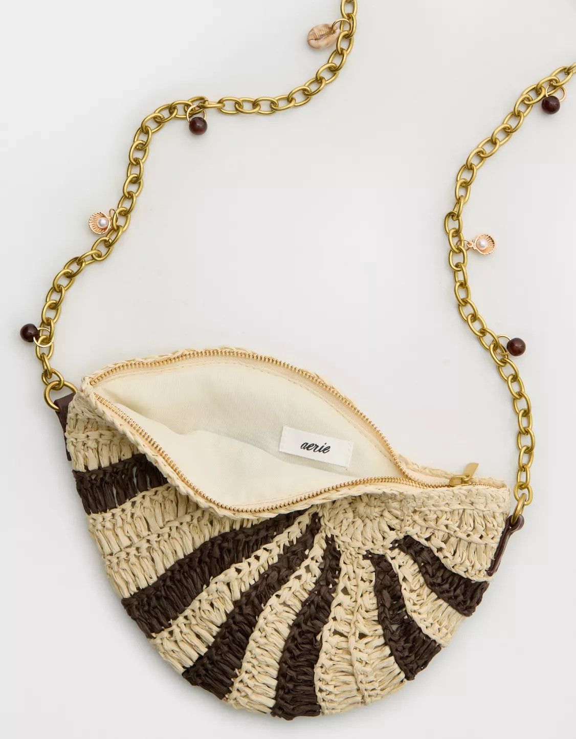 Aerie Straw Shell Charm Bag | Aerie