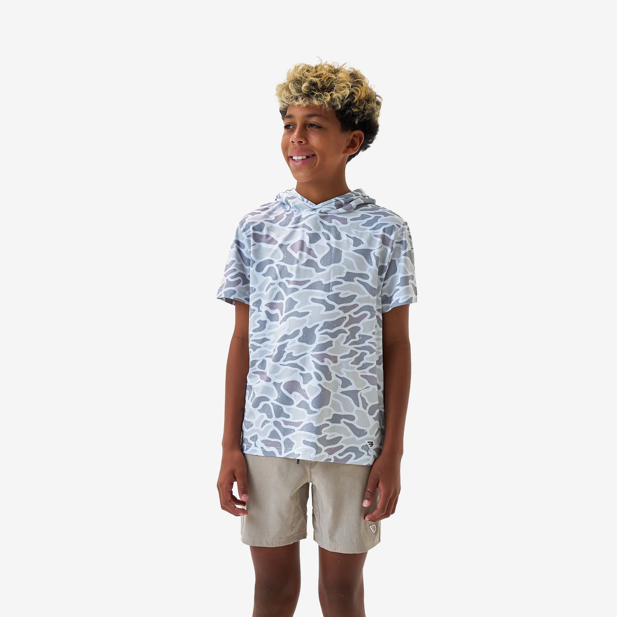 Youth SS Performance Hoodie | White Camo | BURLEBO | BURLEBO