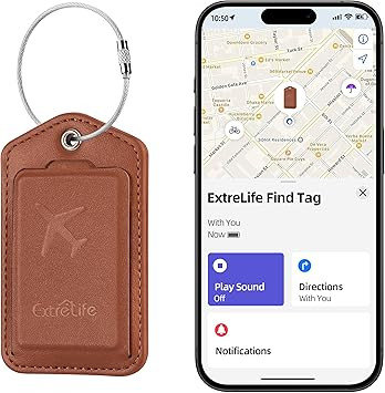 Luggage Tags, Works with Apple Find My, Smart Luggage Tag for Suitcases, Leather Bag Tags for Tra... | Amazon (US)