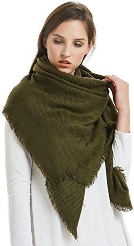 Women's Soft Fall Winter Blanket Scarf Shawls and Wraps for Evening Dress Bridesmaid Wedding Bridal Olive Green Army Green | Amazon (US)