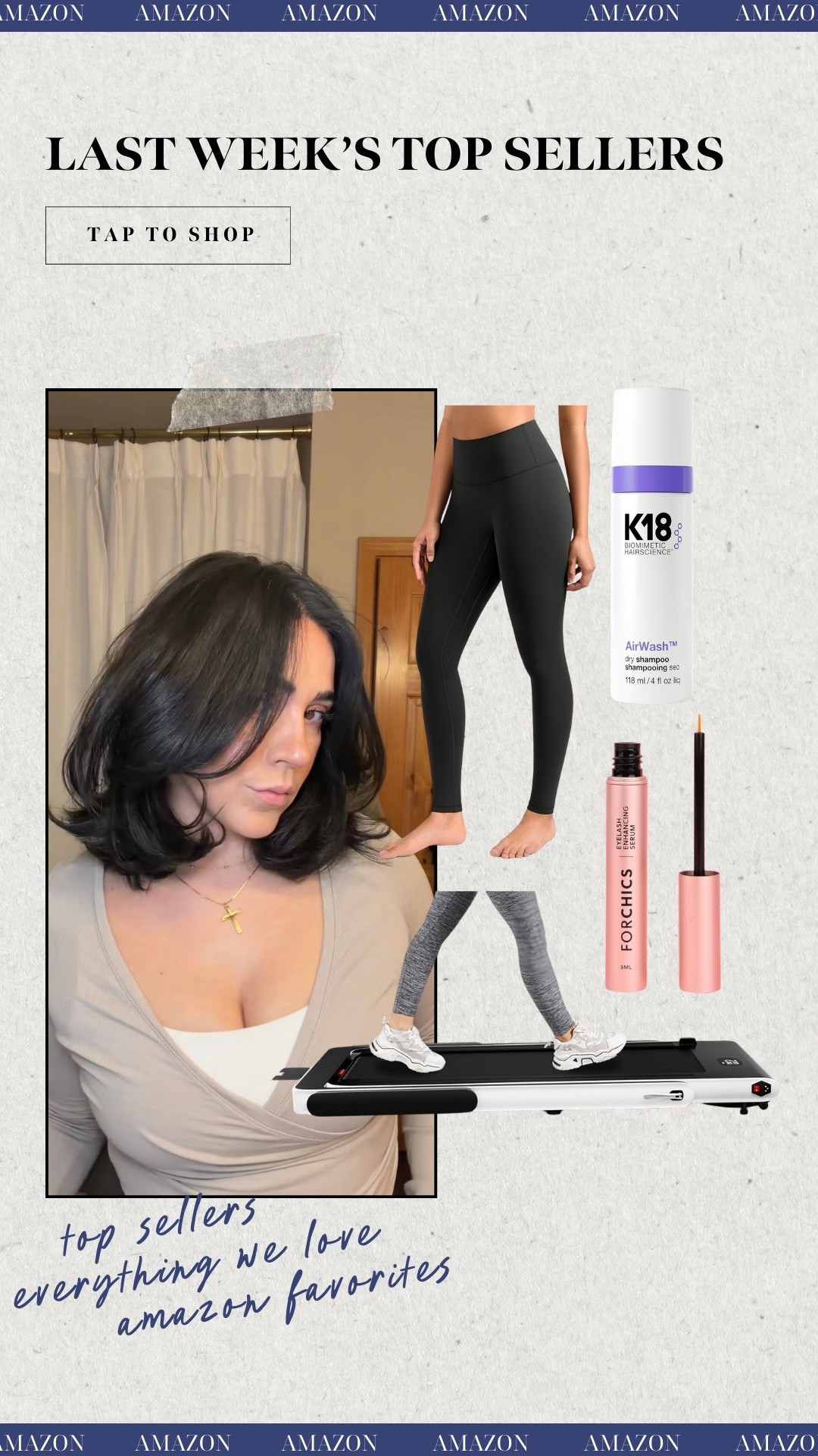 Last weeks top Amazon sellers! The BEST aerosol free dry shampoo, lulu lookalike leggings, walking pad & the eyelash serum I've been using! 

#LTKbeauty #LTKfindsunder50 #LTKSeasonal