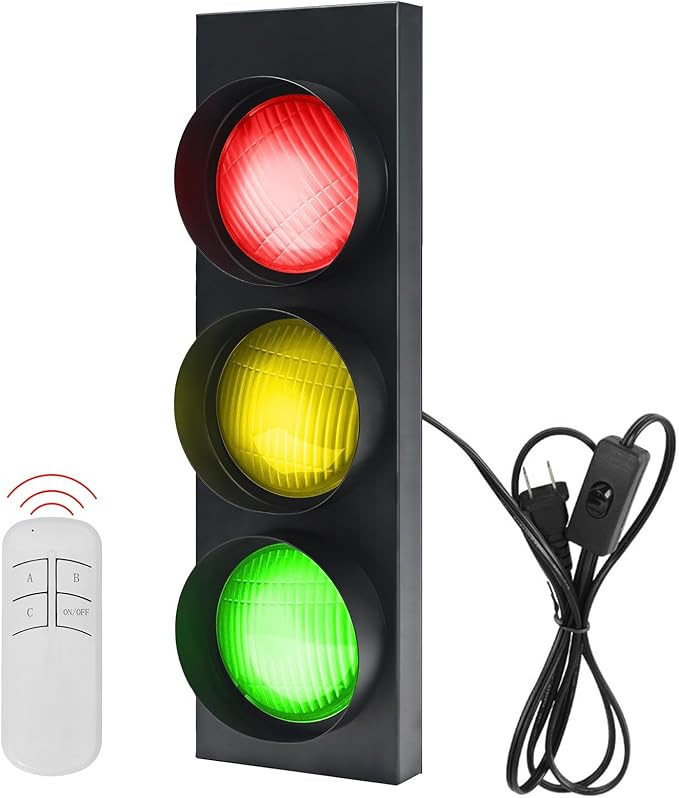 KZU Traffic Light Lamp Decoration On Wall, LED Lights Lamp Decor with Remote Control Wall Lamp fo... | Amazon (US)