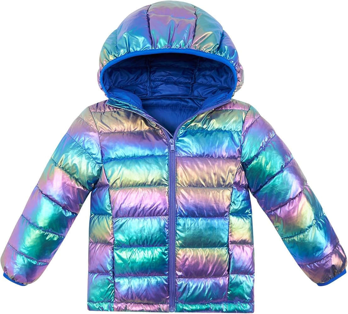 Lovekider Hooded Puffer Jacket for Girls Boys Packable Down-Alternative Warm Coat Shiny Outerwear... | Amazon (US)
