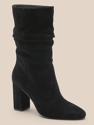 Midshaft Suede Slouchy Boot, Cyber Week, Cyber Week Sales, Cyber week deals, black friday shoes | Banana Republic (US)