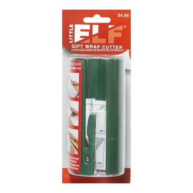 Little Elf Gift Wrap Cutter, as Seen On TV, Green, Christmas, Wrapping Paper, 1 Count | Walmart (US)