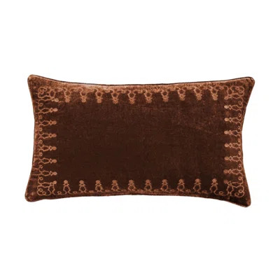Stella Faux Silk Velvet Embroidered Romantic Western 14x24 inch Lumbar Pillow | Wayfair North America