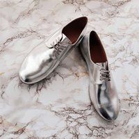 Silver Oxford Shoes For Women, Stylish Metallic Vegan Leather Oxfords, Comfort Soft Shoes, Birthday  | Etsy (US)