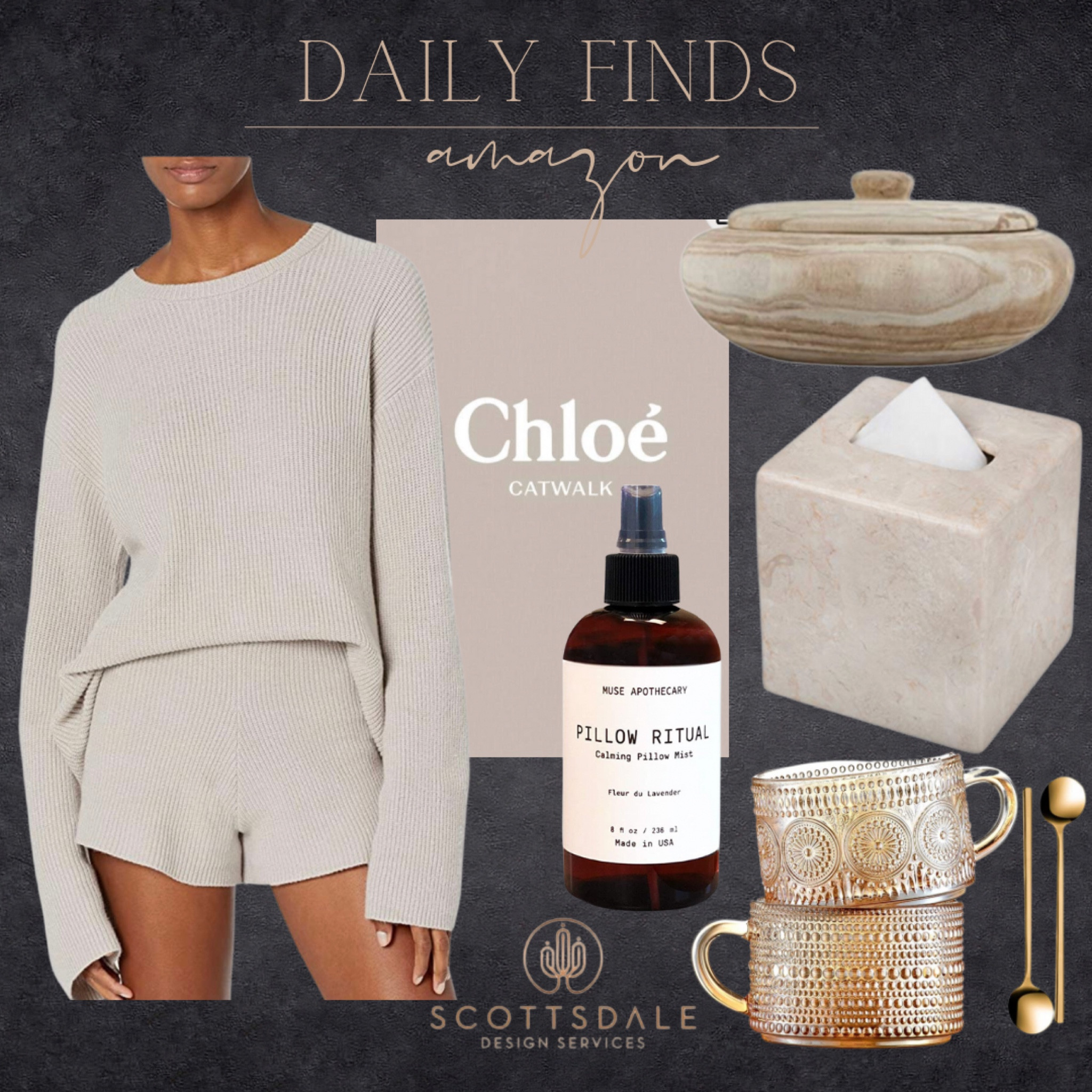 Neutral finds 🤍

Loungewear, vintage coffee mugs, tissue box holder, pillow spray, lidded bowl, minimal decor, coffee table book, home decor, neutral home decor

#LTKunder50 #LTKhome