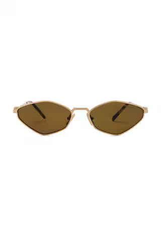 Miu Miu Oval Sunglasses in Gold from Revolve.com | Revolve Clothing (Global)