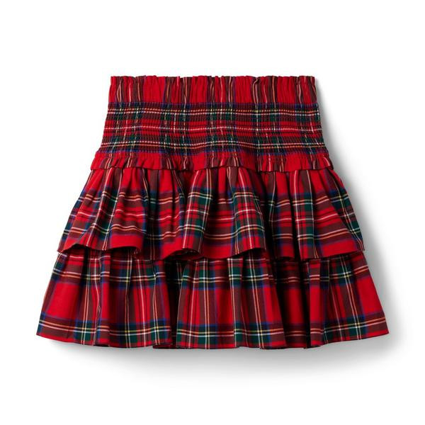 Plaid Smocked Waist Tiered Skirt | Janie and Jack