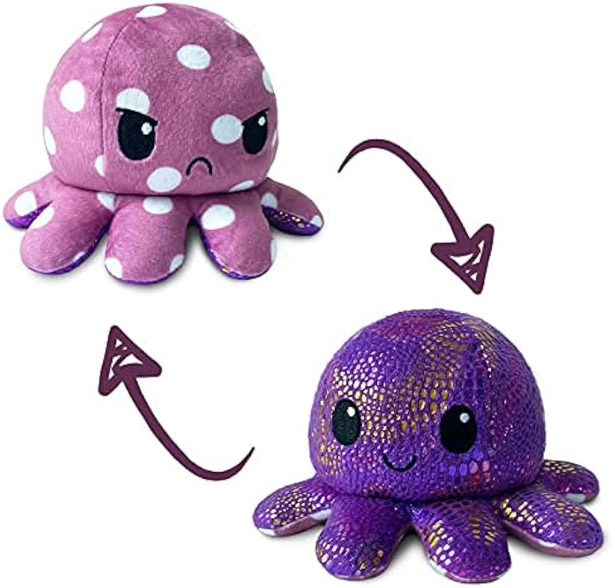 TeeTurtle - The Original Reversible Octopus Plushie - Purple Polka Dot + Shimmer - Cute Sensory Fidg | Amazon (US)