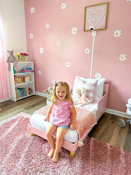 Pink toddler bed perfect for a little princess! 

#LTKfindsunder100 #LTKkids #LTKhome