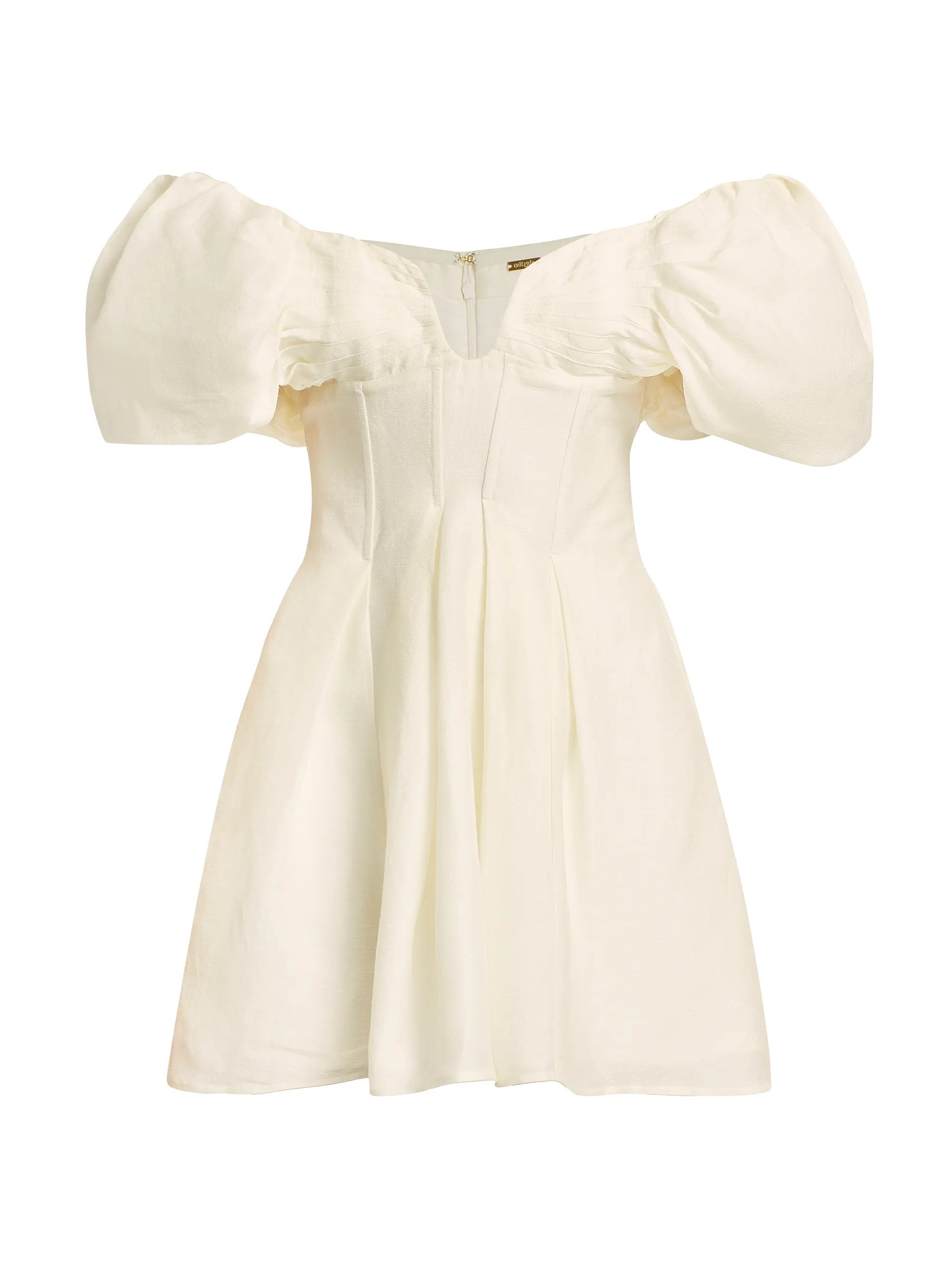 Lissett Puff-Sleeve Faille Minidress | Saks Fifth Avenue