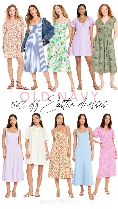 50% off dresses at old navy!

Mini dress, midi dress, maxi dress, Easter dress, floral dress, summer dress, sale

#LTKstyletip #LTKsalealert #LTKSeasonal