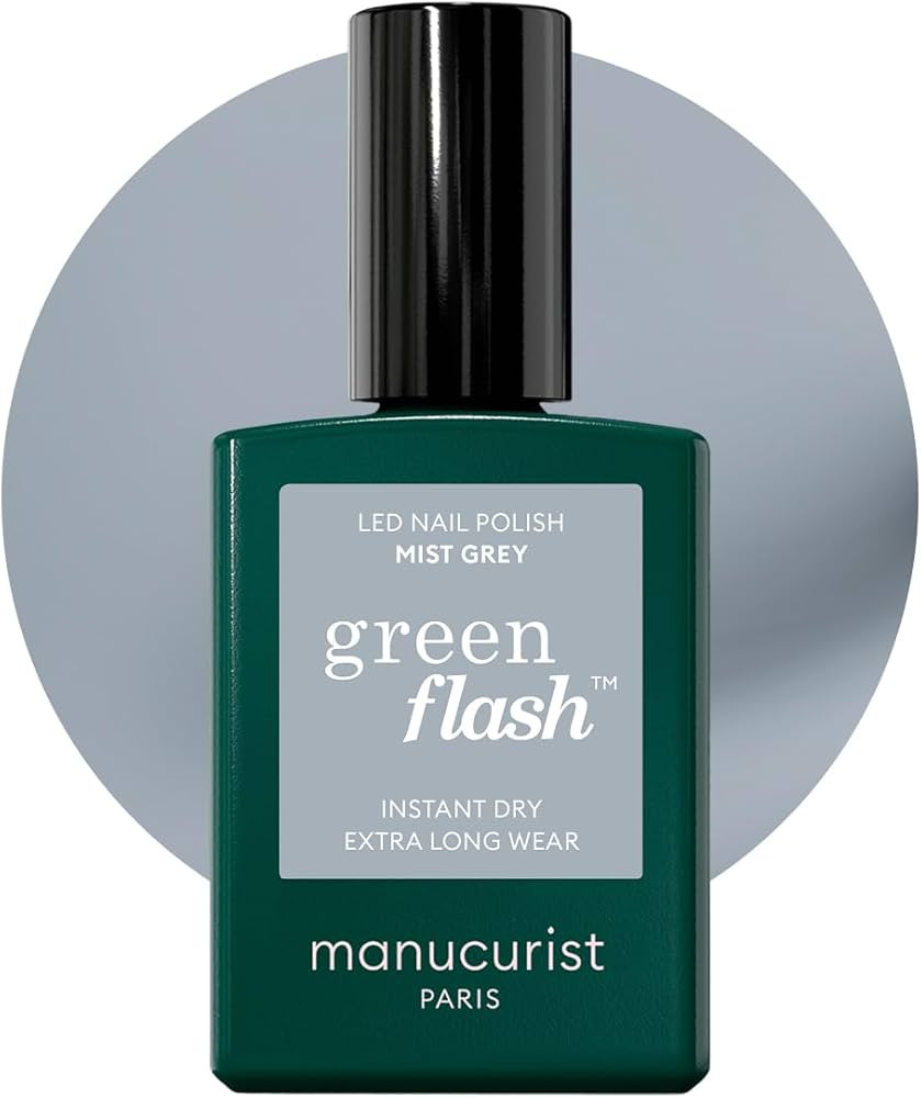 Manucurist Green Flash LED Mist Grey Gel Nail Polish - Vegan, 12-Free, Plant-Based - Strengthens ... | Amazon (US)