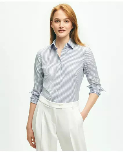 Fitted Non-Iron Cotton Lurex® Striped Dress Shirt | Brooks Brothers