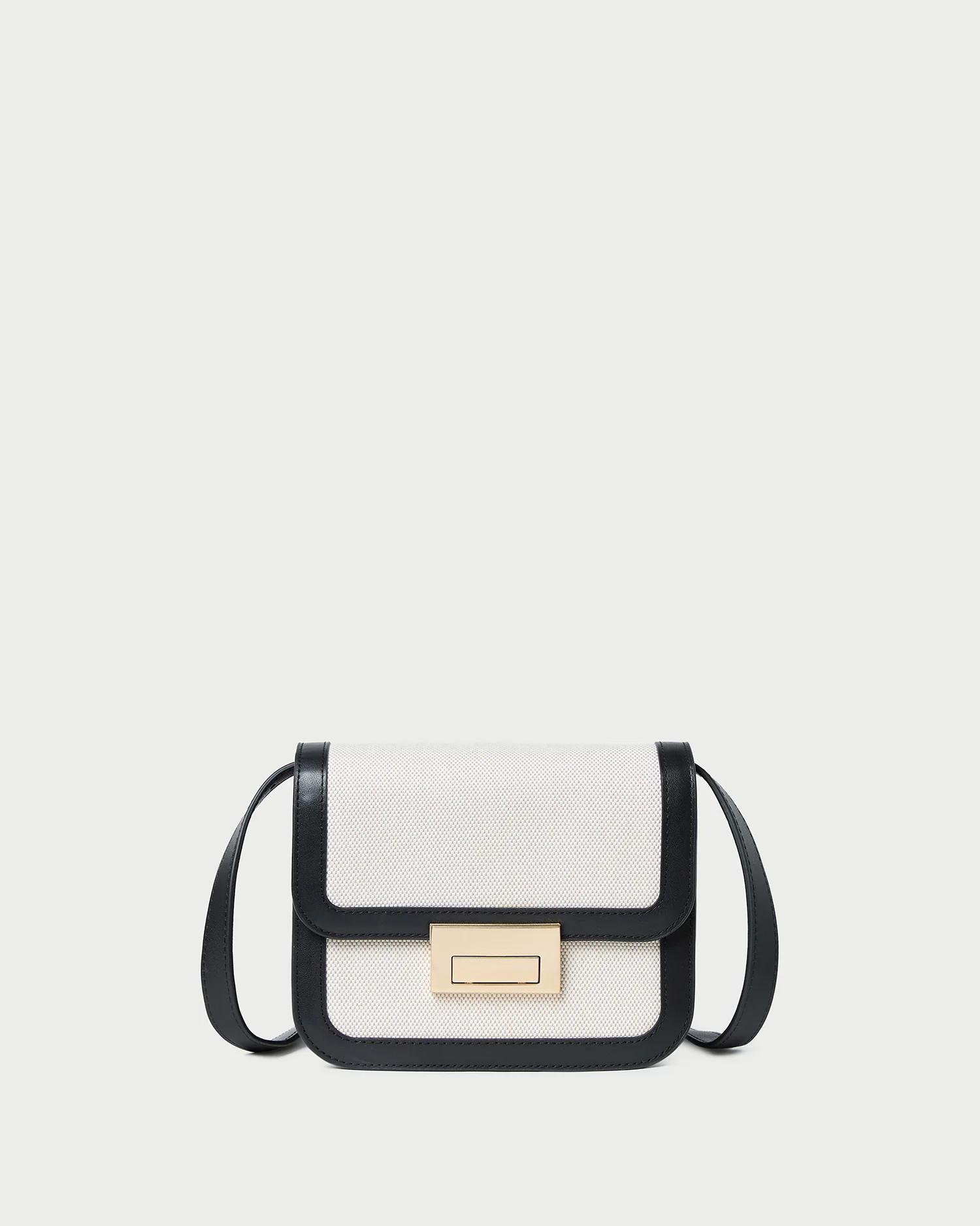Desi Black/Natural Canvas Crossbody | Loeffler Randall