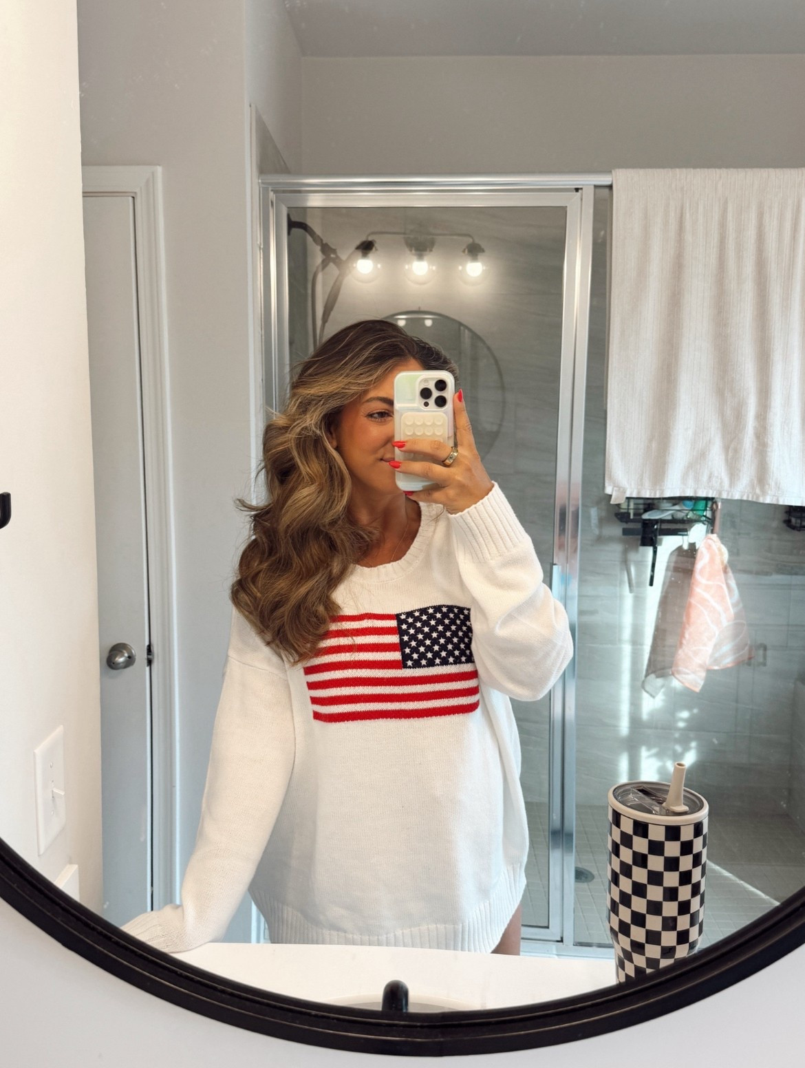 Target American Flag sweater! Wearing an XL!

#LTKGiftGuide #LTKxMadewell #LTKSeasonal