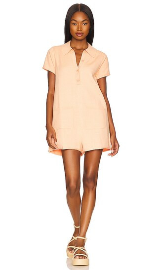 Gio Sweater Romper in Cantaloupe Knit | Revolve Clothing (Global)