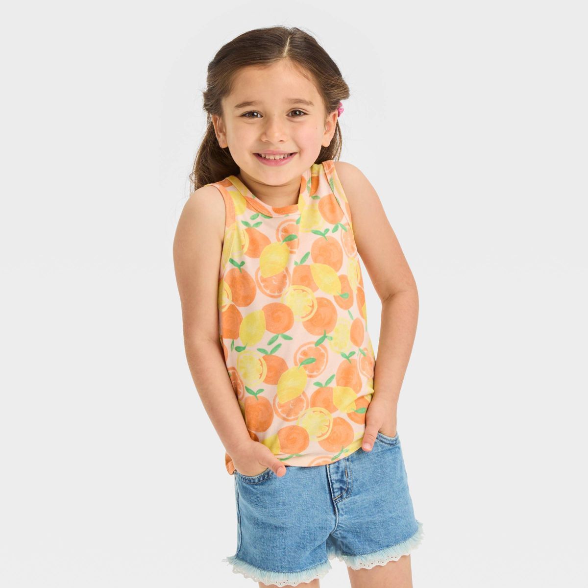 Toddler Girls' Tank Top - Cat & Jack™ Peach Orange | Target