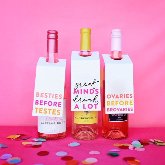 Galentine's Day Printable Wine Decor Wine Labels | Etsy | Etsy (US)