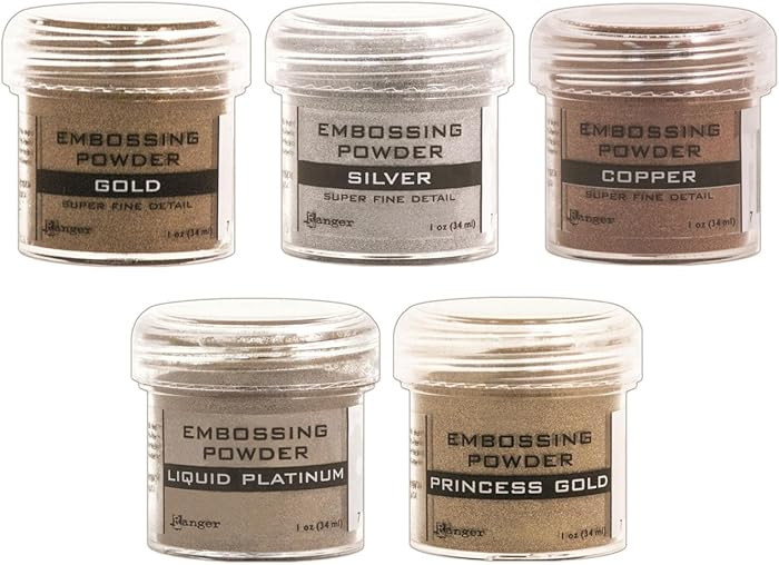 Ranger - Heat Embossing Powder for Cardmaking - Metallic - Gold, Silver, Platinum, Copper & Princ... | Amazon (US)